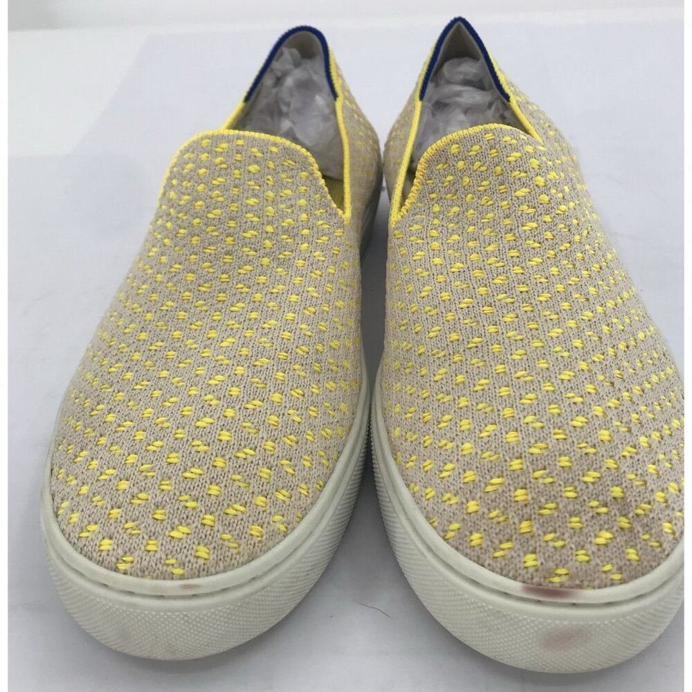 Rothys Shoes Size 8 Lemon Yellow Honeycomb The Sneaker Washable Comfort Slip On - Picture 5 of 16